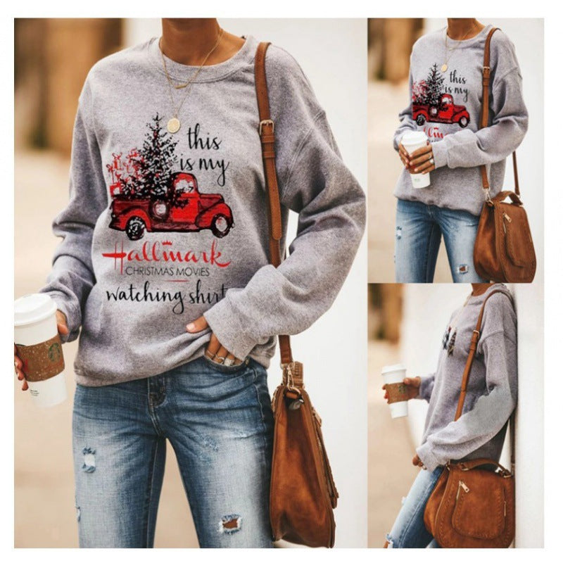 Sweatshirt pour femmes avec motif festif et coupe décontractée Chic & Stil