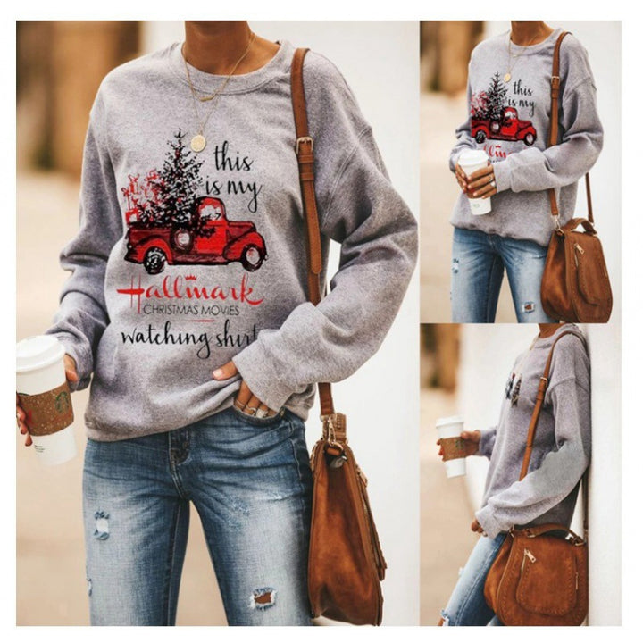 Sweatshirt pour femmes avec motif festif et coupe décontractée Chic & Stil