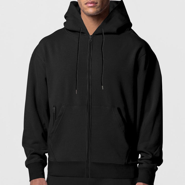 Men's sporty hoodie with innovative zip closure and practical side pockets Lune London