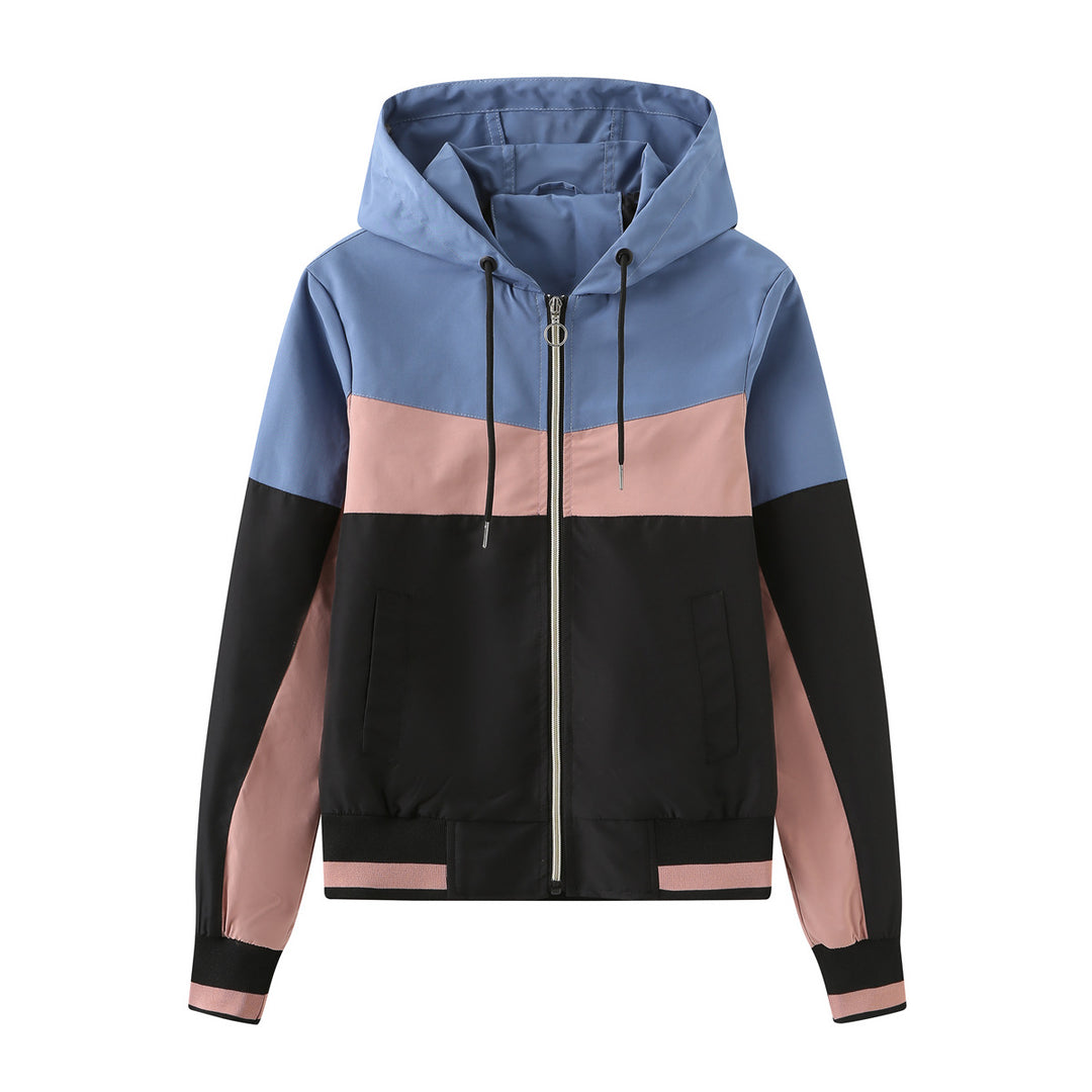 Fashionable women's windbreaker with contrasting color accents Chic und Stil