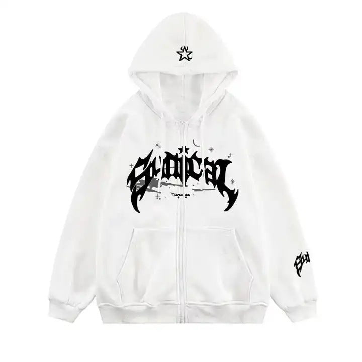 Women's hoodie with urban graphic element and practical pockets Lune London