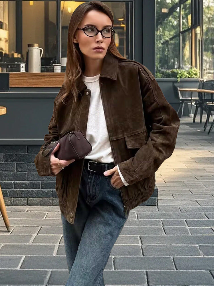 Lune London oversized suede jacket for women