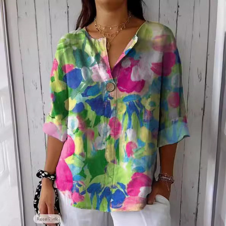 Women's blouse in lightweight and breathable fabric with floral pattern Lune London