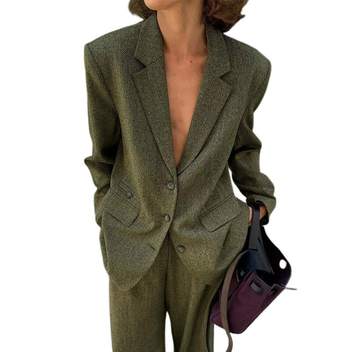 Women Elegant blazer jacket with fine texture and classic details Lune London