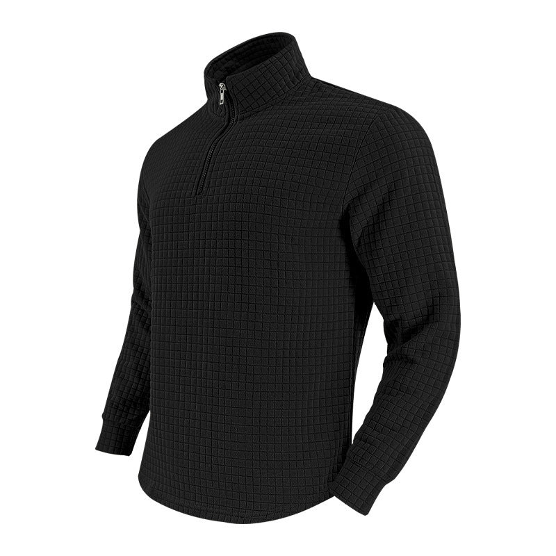 Quilted men's pullover with half-zip Lune London