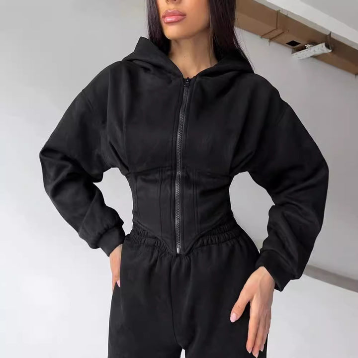 Sporty jumpsuit for women with zipper and high collar Lune London