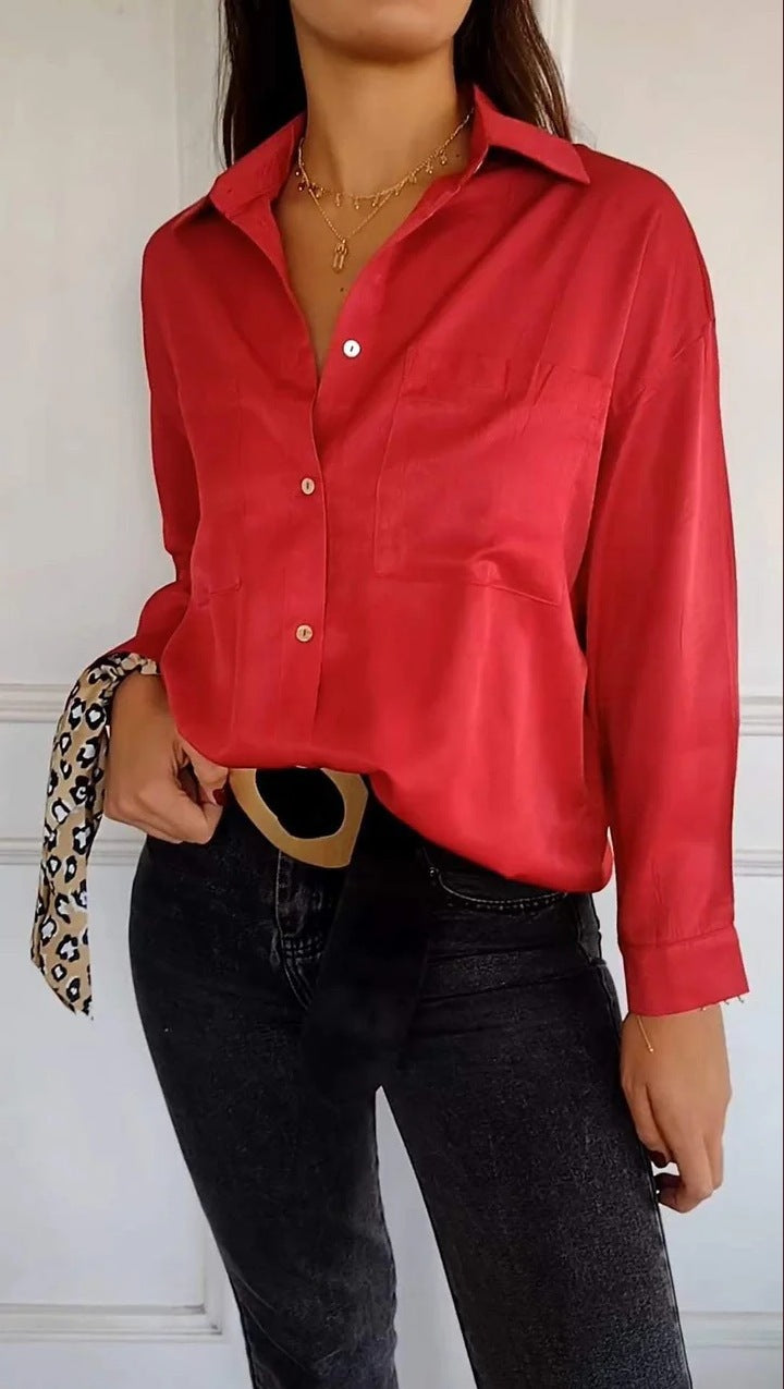 Ladies Elegant blouse with buttonhole and fine details Lune London