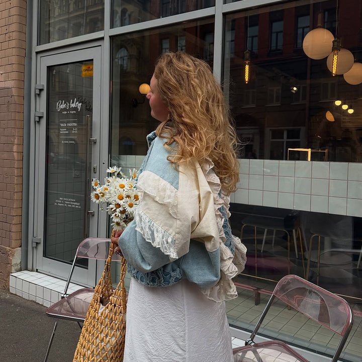 Ladies oversized hoodie with ruffles and exquisite design Lune London