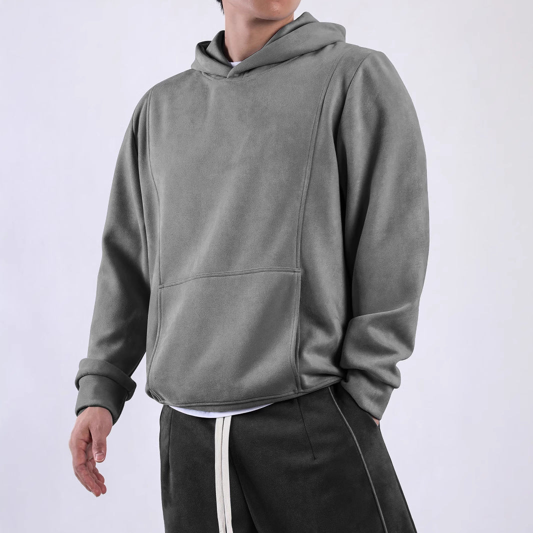 Hooded sweatshirt for men with a practical kangaroo pocket design and a soft inner lining Lune London