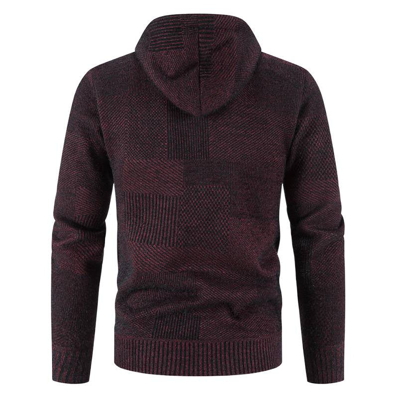 Men's knitted hoodie jacket with modern structural elements Lune London