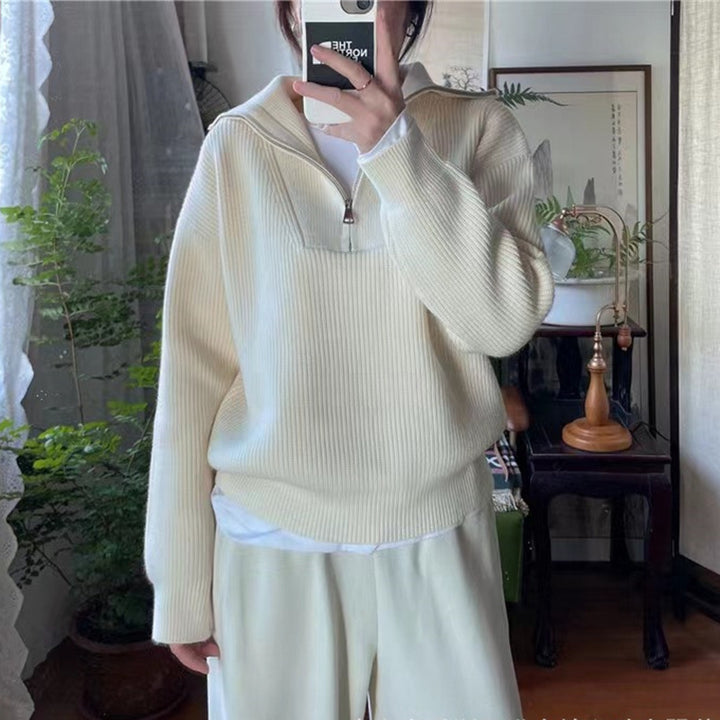 Pull femme avec col haut et fermeture éclair Chic & Stil