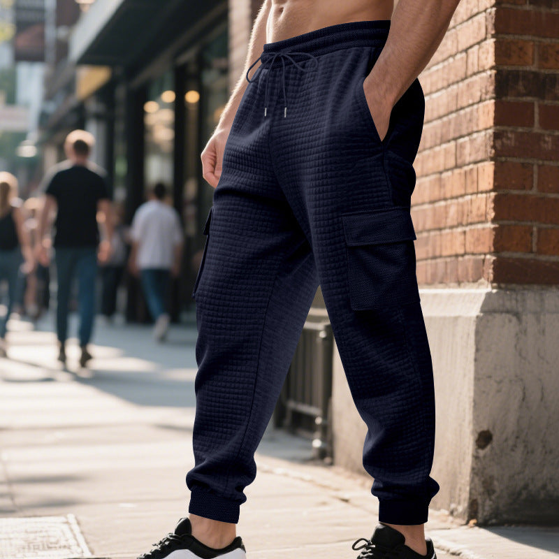 Men's cargo sweatpants with practical modern pockets and elastic waistband Lune London