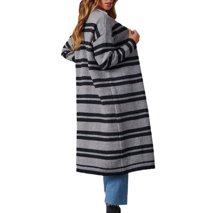 Dame long cardigan à motifs rayés Chic & Stil