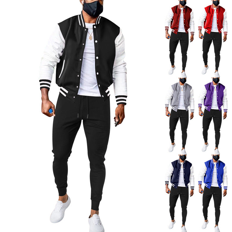 Men's university sport jacket with modern contrast elements Lune London