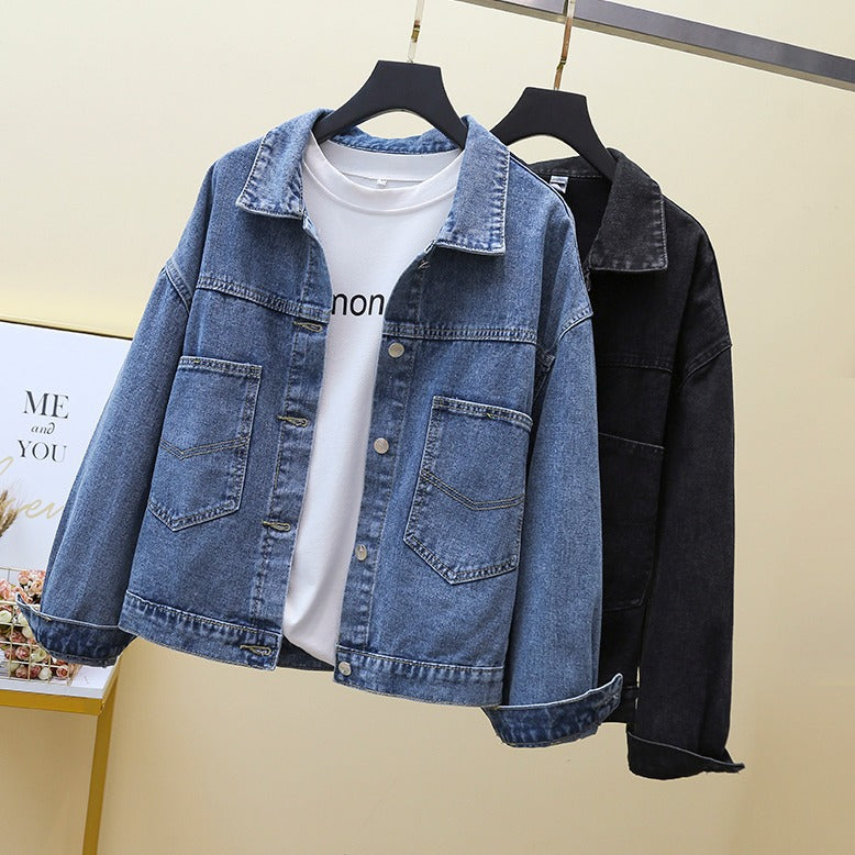 Veste en denim pour femmes avec grandes poches plaquées Chic & Stil