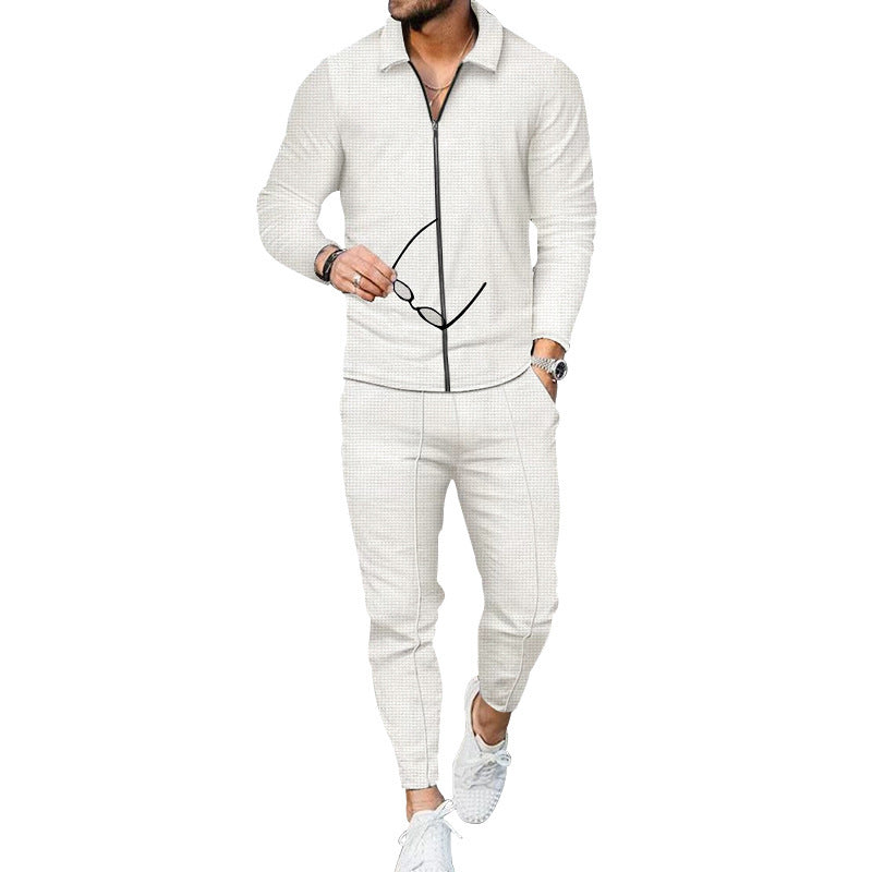 Breathable sports set for men with zipper and elastic waistband Lune London