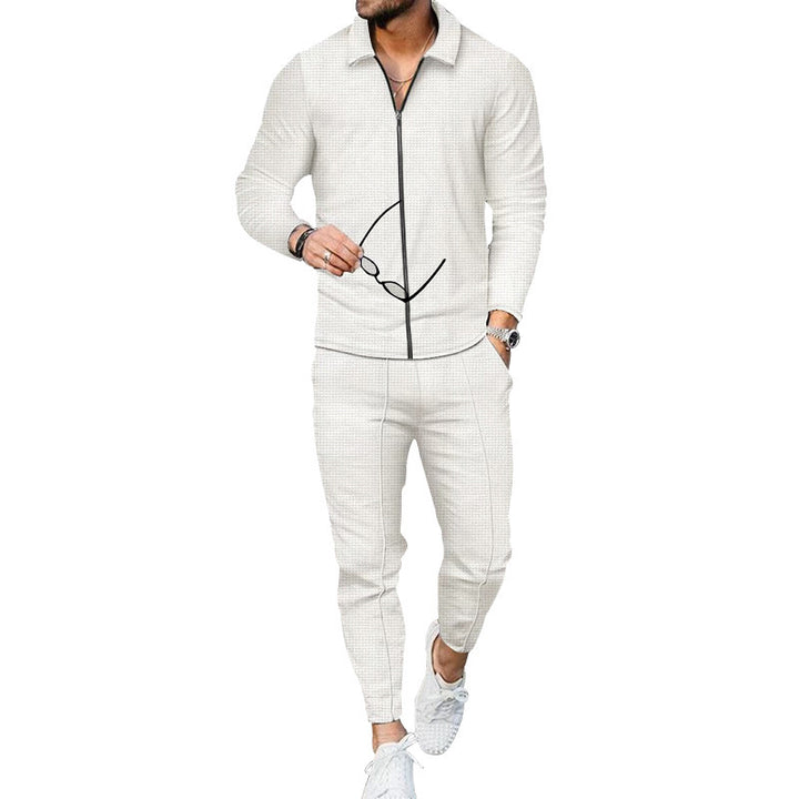 Breathable sports set for men with zipper and elastic waistband Lune London