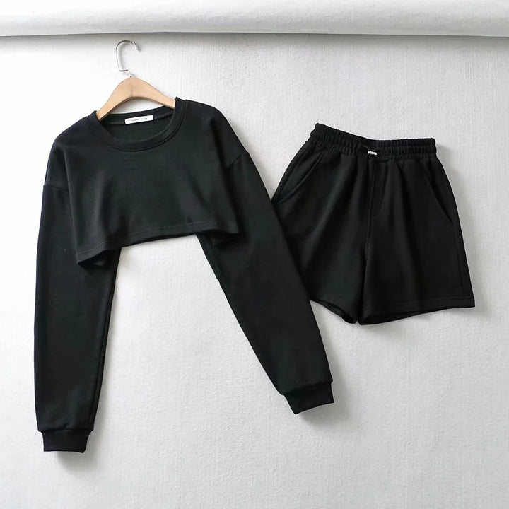 Women's casual crop top and shorts set Lune London