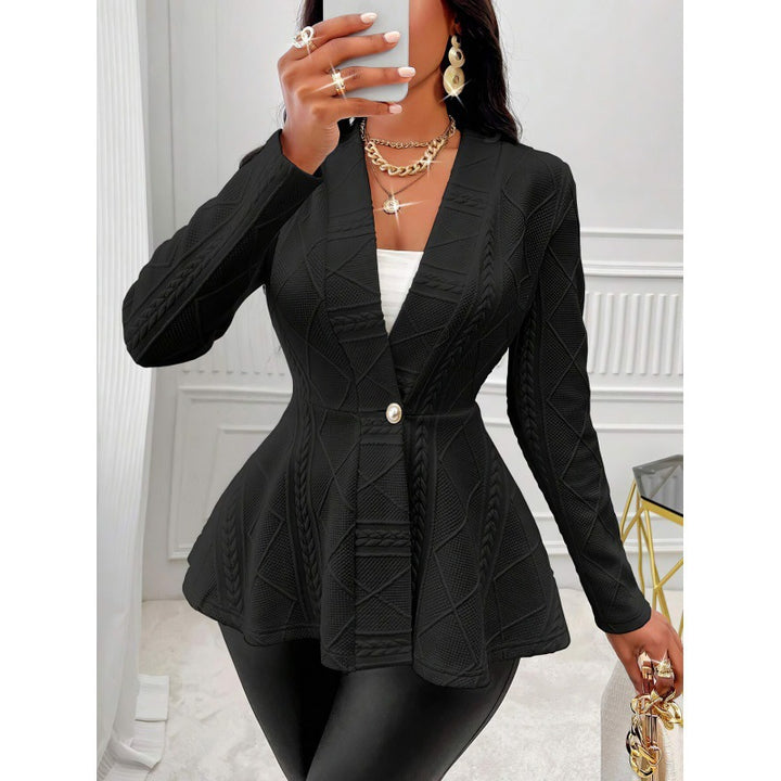 Women Knit Peplum Blazer Lune London
