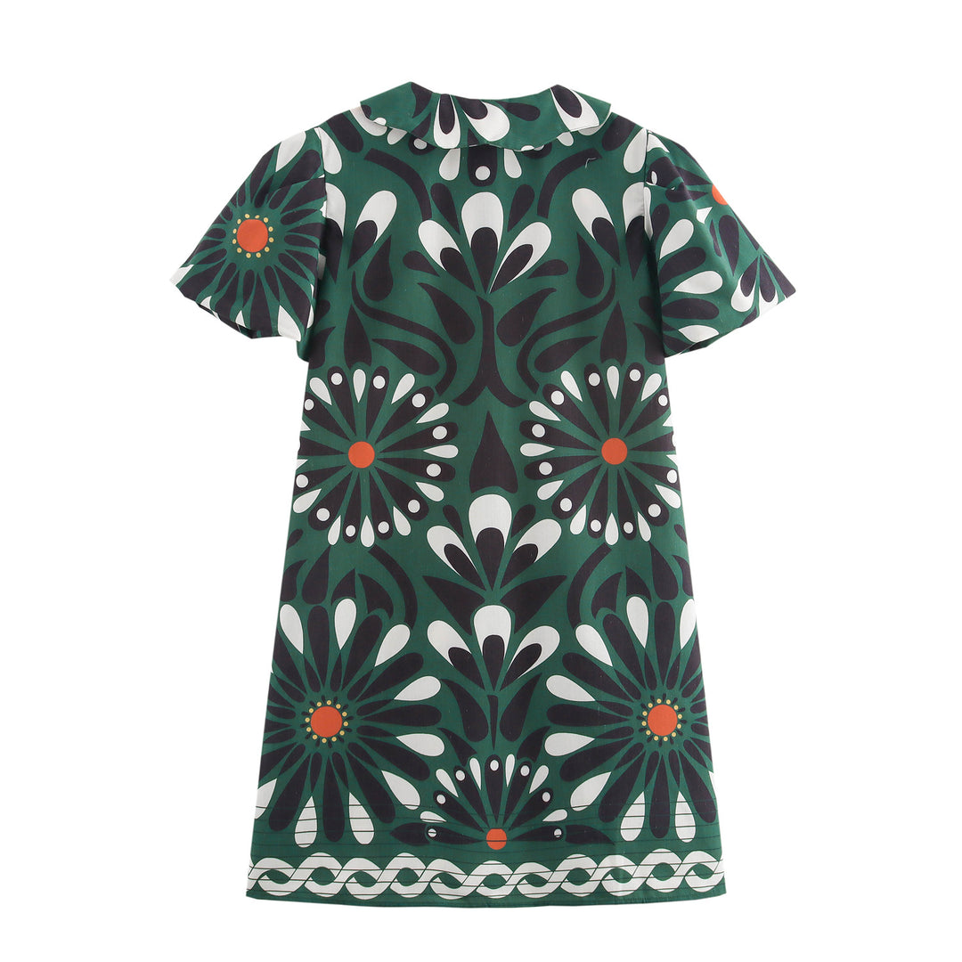 Dress ladies with floral pattern and collar Lune London