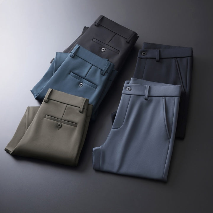 Modern chinos for men with elastic waistband and side pockets Lune London
