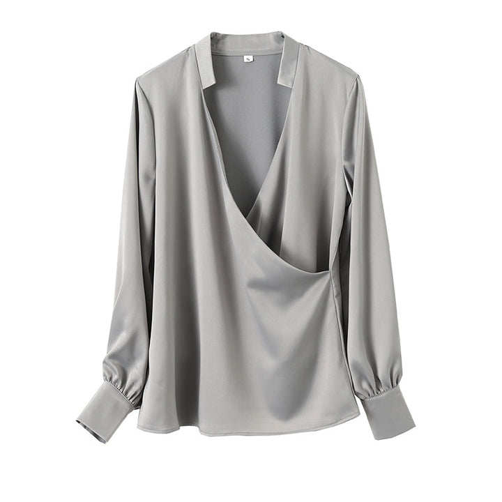 Ladies elegant wrap top with detailed V-neck Chic & Stil