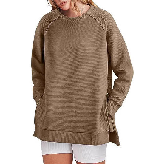 Women's trendy sweatshirt with side zips Lune London