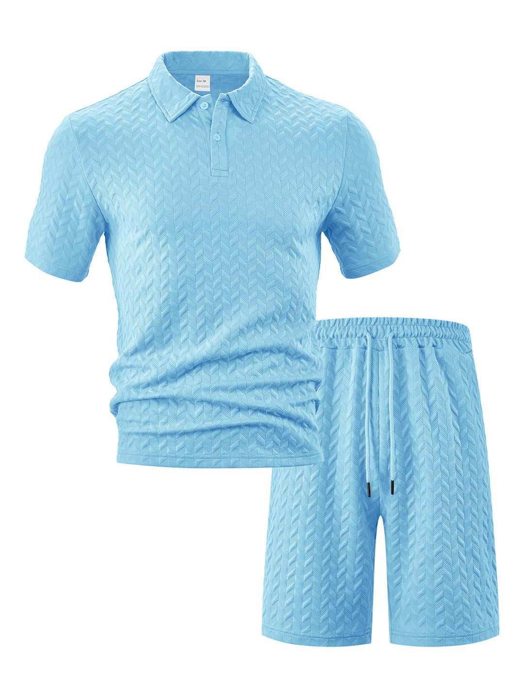Men's polo and sports shorts set with structured pattern Lune London