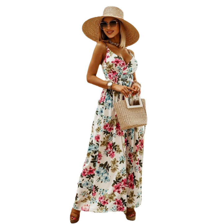 Maxi dress for women with floral pattern and elegant cut Lune London