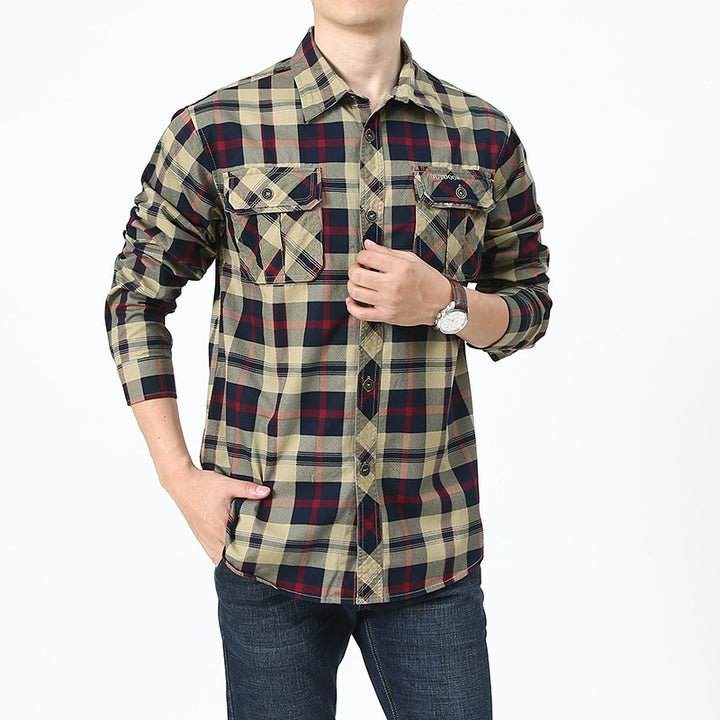 Checkered shirt for men with practical chest pockets Lune London