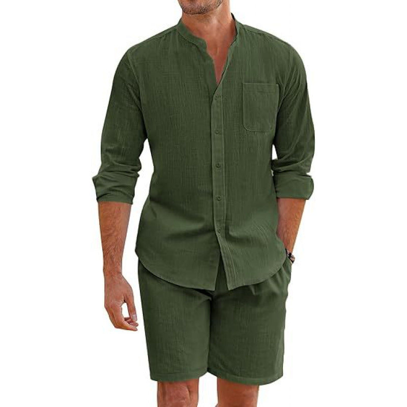 Light linen shirt for men with matching shorts Lune London