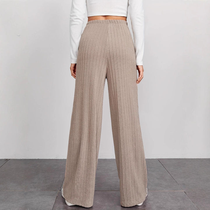 Wide knit pants for women with a refined structured pattern Lune London