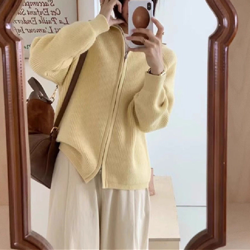 Gilet pour femmes avec fermeture éclair attachée et coupe oversized Chic & Stil