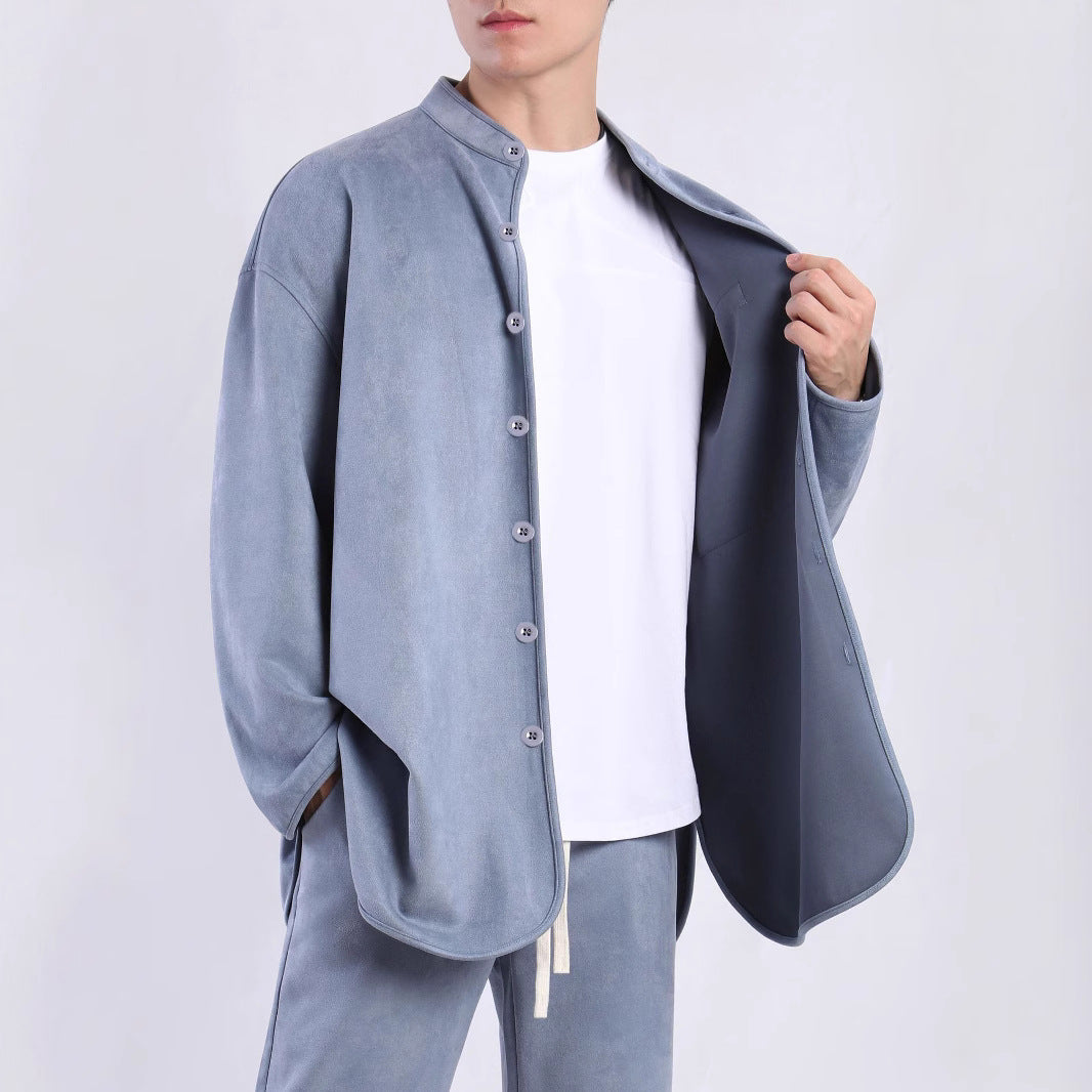 Men's Fashion Shirt with Practical Chest Pocket and Modern High Collar Lune London