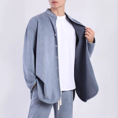 Men's Fashion Shirt with Practical Chest Pocket and Modern High Collar Lune London