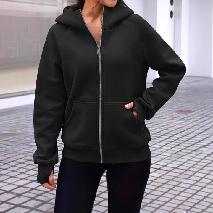 Veste à capuche confortable pour femmes avec fermeture éclair complète Chic & Stil
