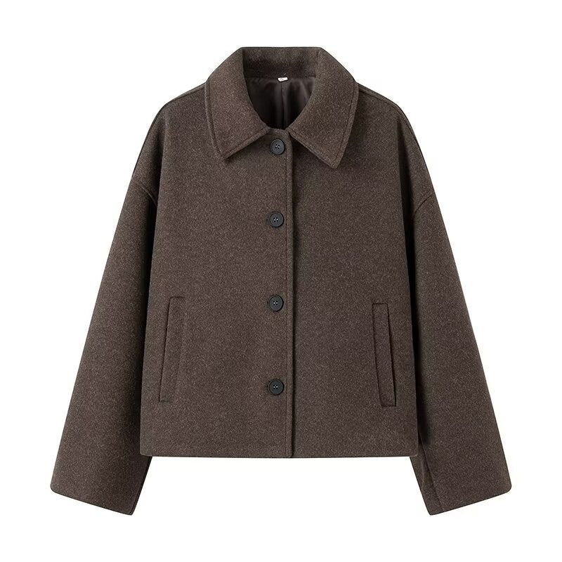 Women's Cropped Wool Jacket with Modern Cut and Practical Pockets Lune London