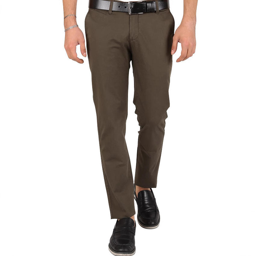 Classic chino pants for men with a slim fit and elastic waist Lune London