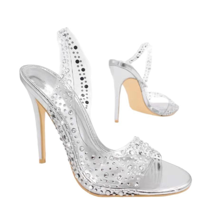 Ladies Glamour High Heel Sandals with Chic Rhinestone Embellishments