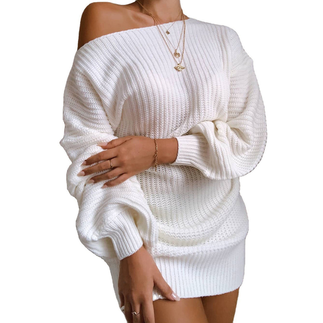 Oversized knitted dress for women with wide sleeves Lune London