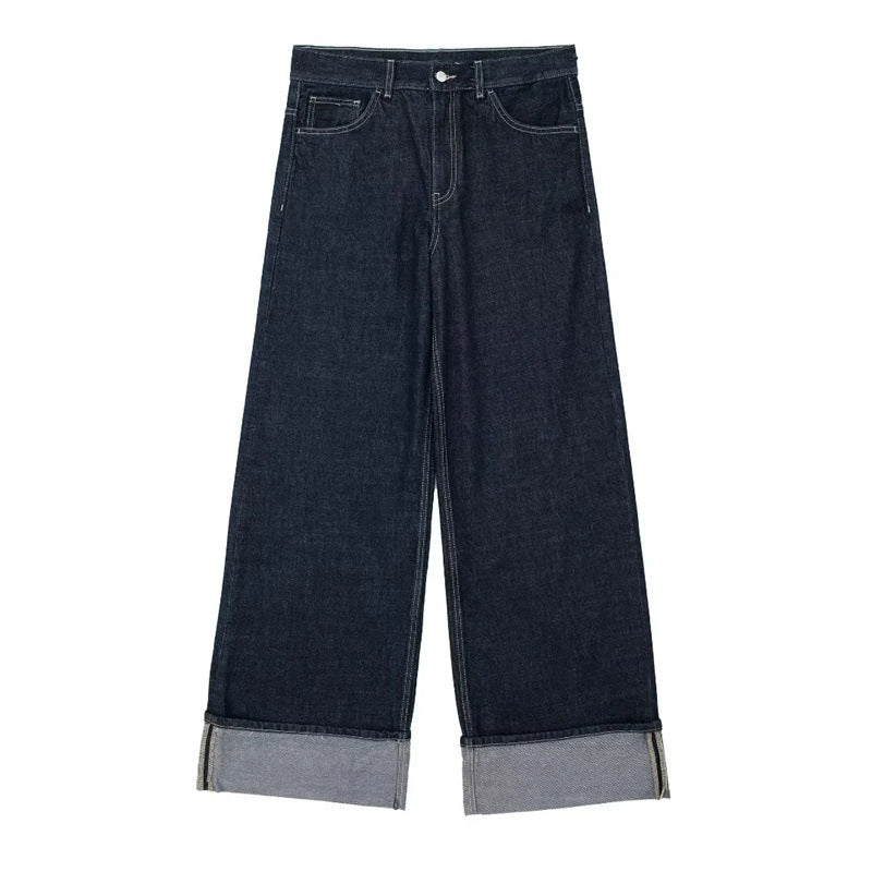Wide denim pants for women with trendy cuffs Lune London