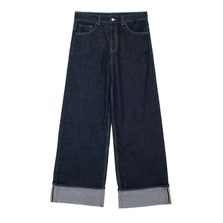 Wide denim pants for women with trendy cuffs Lune London