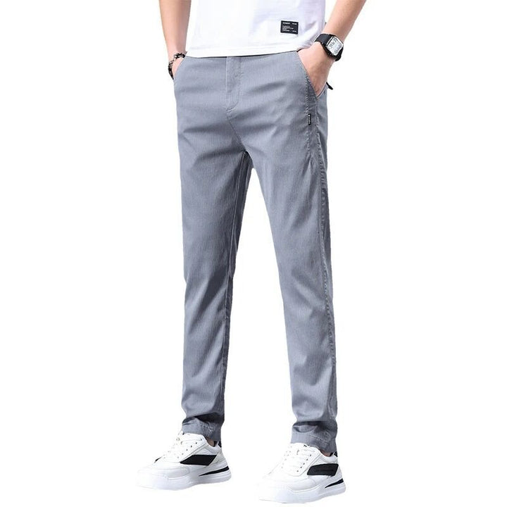 Pantalon stretch confortable pour hommes avec ceinture élastique et poches zippées latérales Lune London