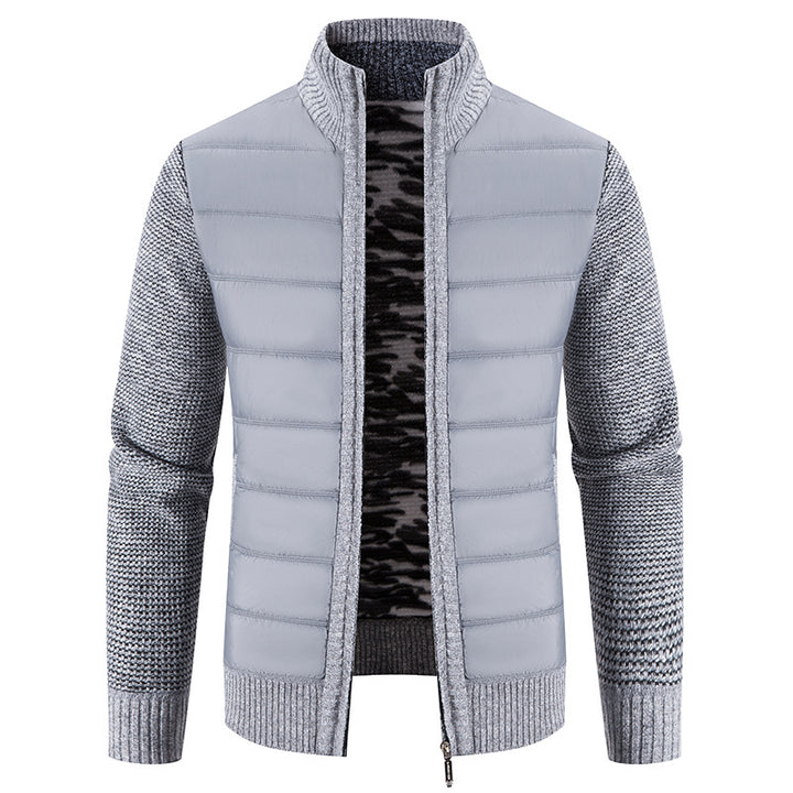 Quilted jacket for men with knitted sleeves trendy Lune London