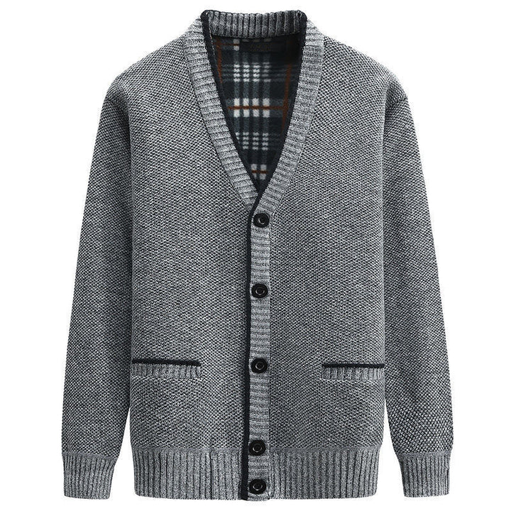 Cardigan for men with V-neck and high-quality details Lune London