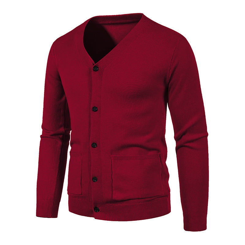 Knit jacket for men with V-neck and practical pockets Lune London