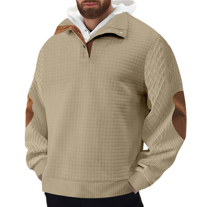 Men's sturdy fleece sweater with high collar and structured design Lune London
