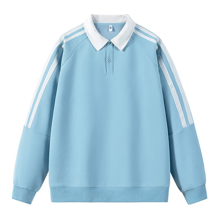 Lightweight sporty sweat shirt for men with polo collar Lune London