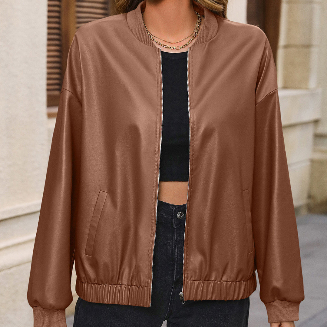 Sporty women's bomber jacket with elastic cuffs and pockets Lune London