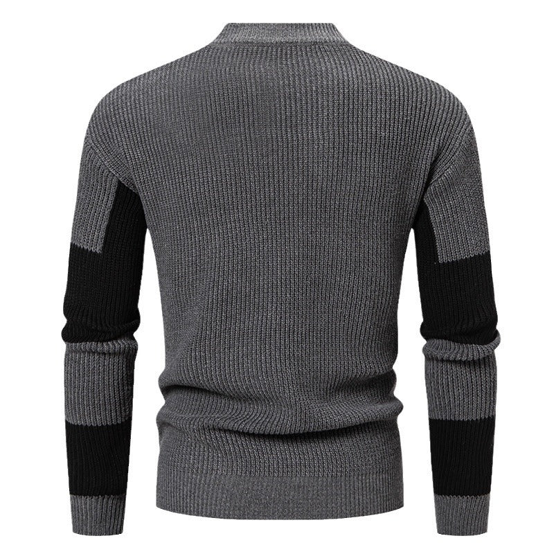 Elegant turtleneck sweater for men with structured checkered pattern Lune London